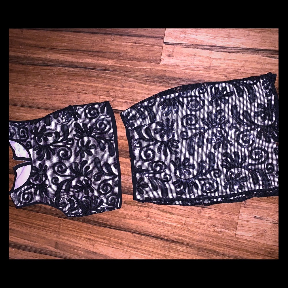 Black lace two piece Set